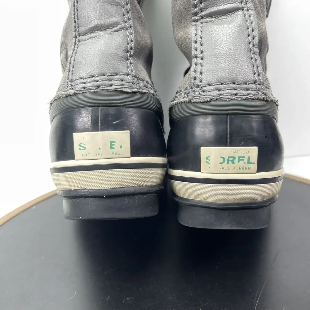 SOREL Joan of Arctic Winter Boots Women Sz 5 Gray Faux‎ Fur Insulated Waterproof